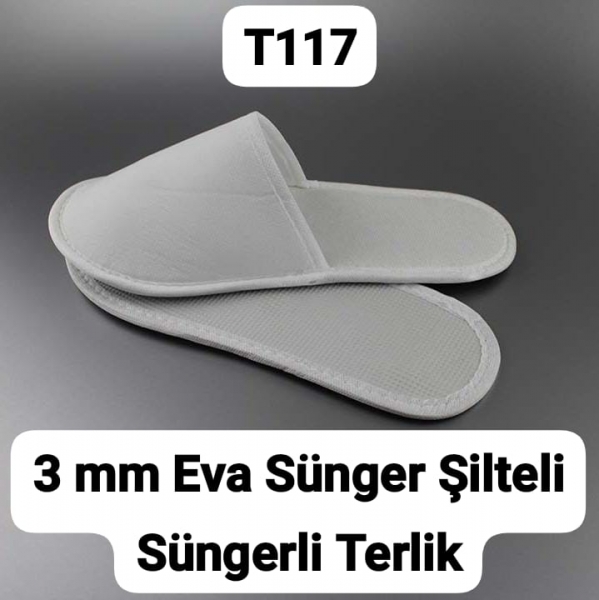 (STOKTAN TESLİM ) Baskısız T117 / Baskılı T118 Sünger Şilteli Lüks Ekonomik Terlik