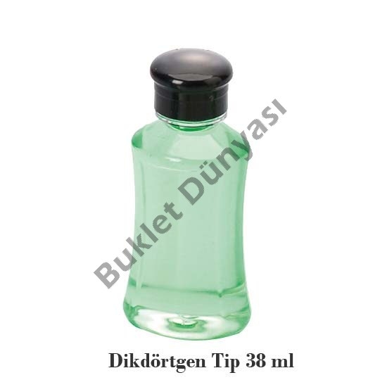 Dikdörtgen tip 38 ml şampuan şişesi